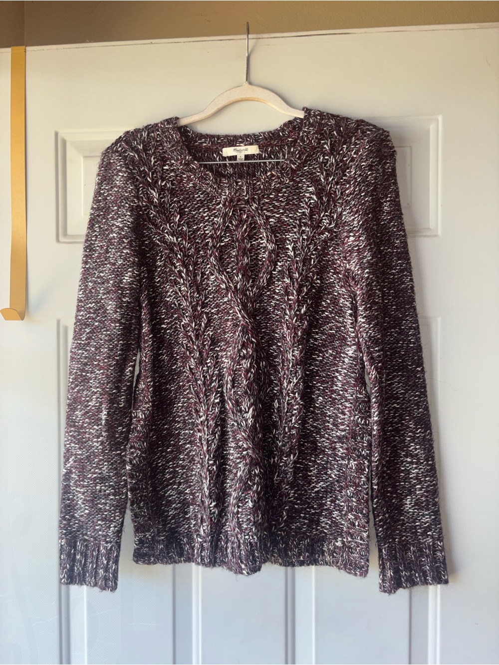 Madewell burgundy/gray knit sweater size S